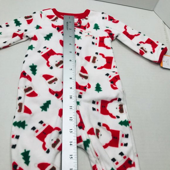 Just One You Made By Carter's Baby Size 6 Month Dark Santa Footed Pajama New - Picture 12 of 16